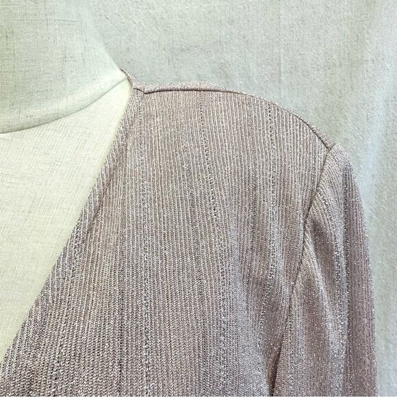 Alex Evenings formal metallic maxi sheath slinky dress & open jacket set size 12 - Picture 6 of 15